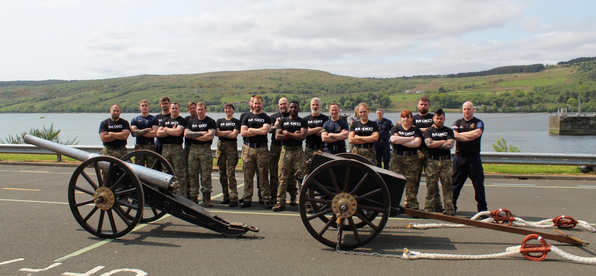 A team from HMNB Clyde are preparing for the Brickwoods Field Gun Competition