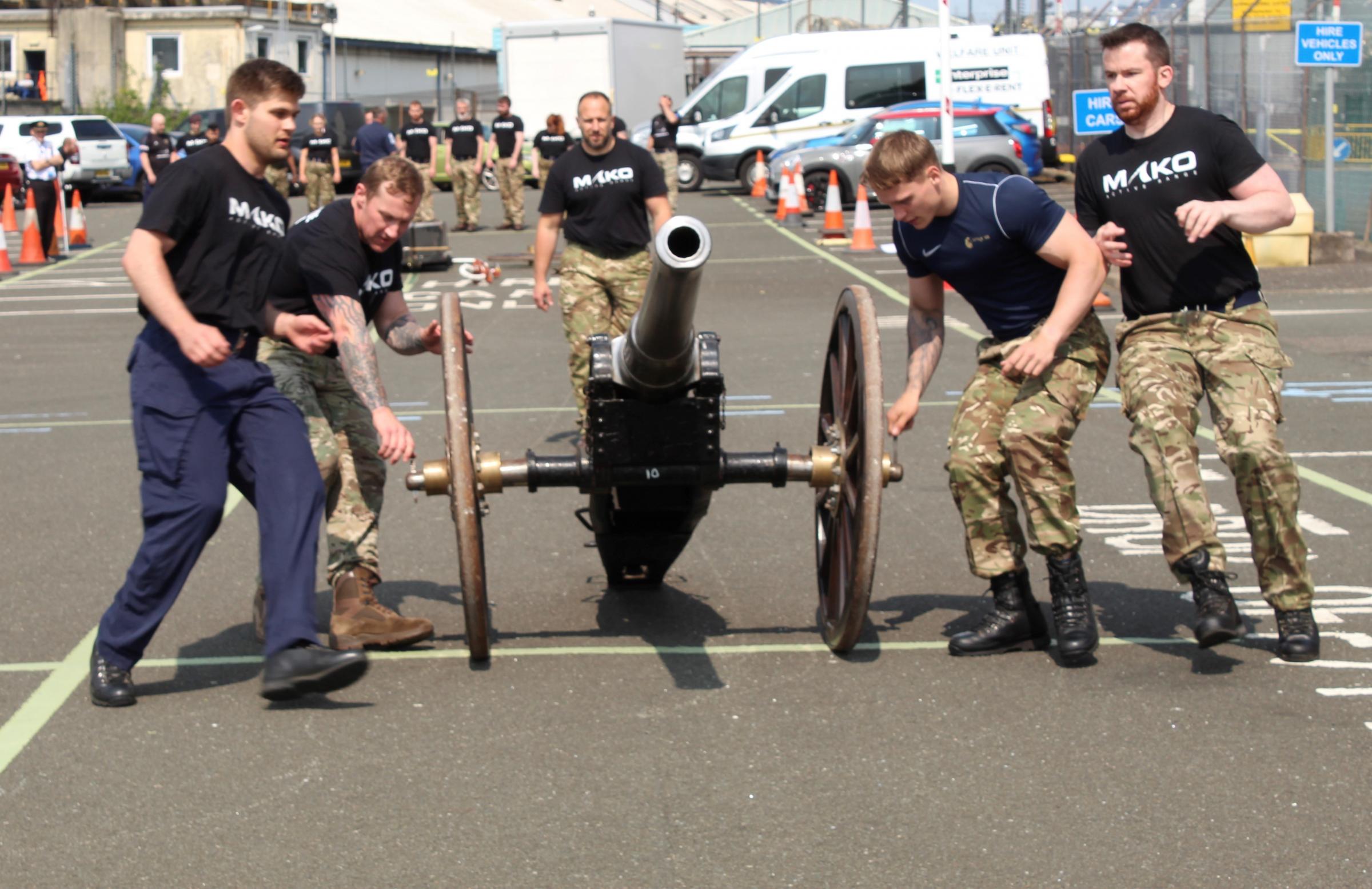 A team from HMNB Clyde are preparing for the Brickwoods Field Gun Competition