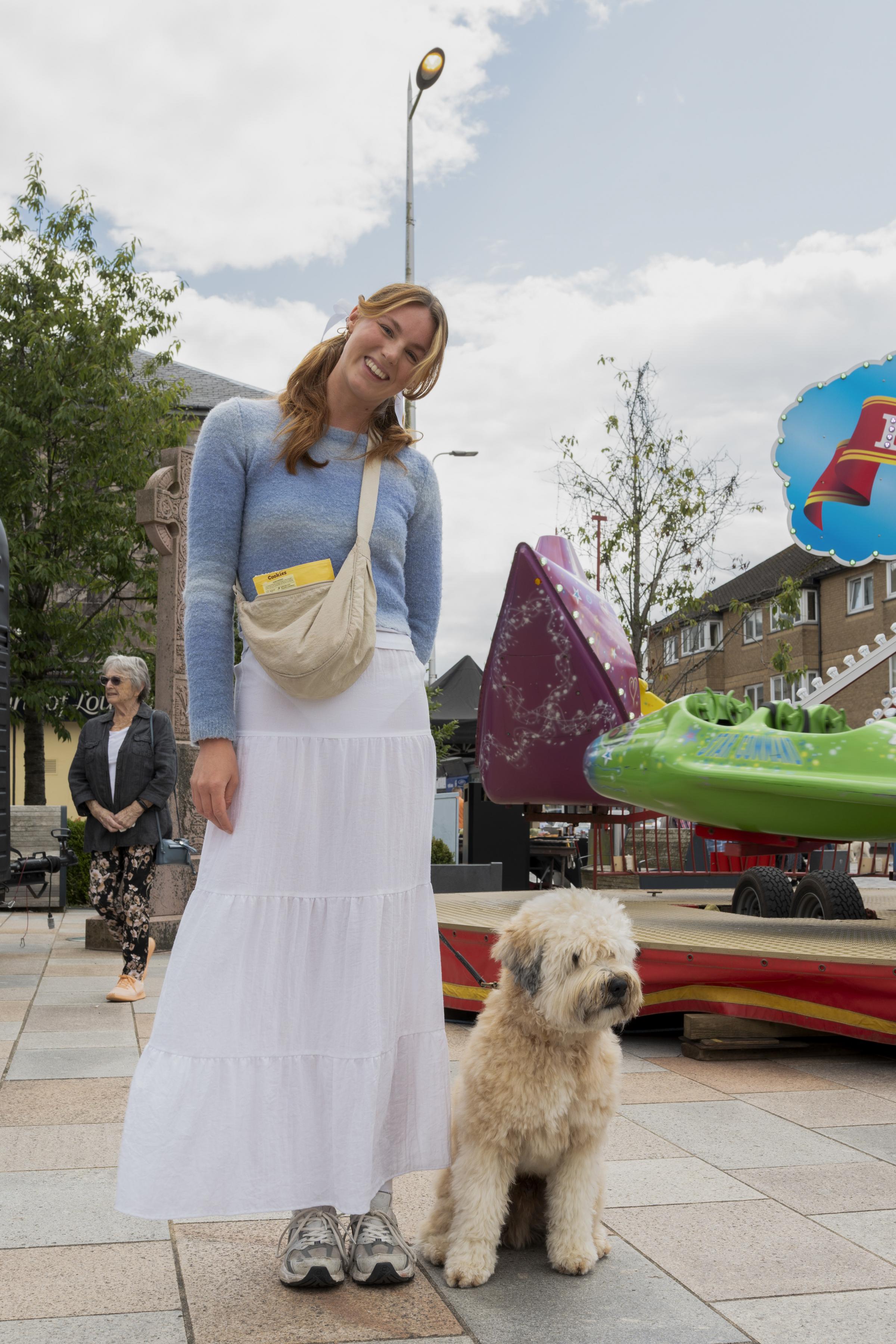 Anna and Shelby the Wheaten Terrier- a breed that is now on the endangered breed list