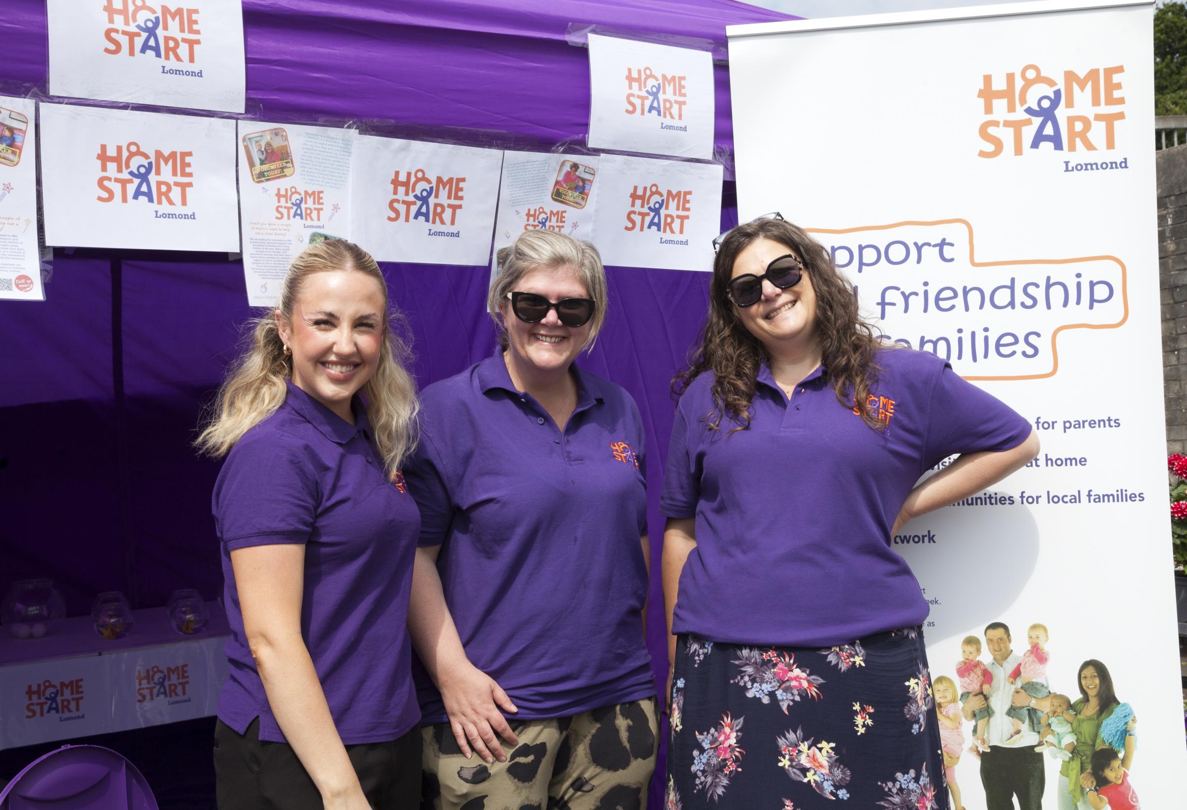 Staff from the charity Home Start: l- r Emily, volunteer, Laura Eales, manager and Mhairi Murning, admin