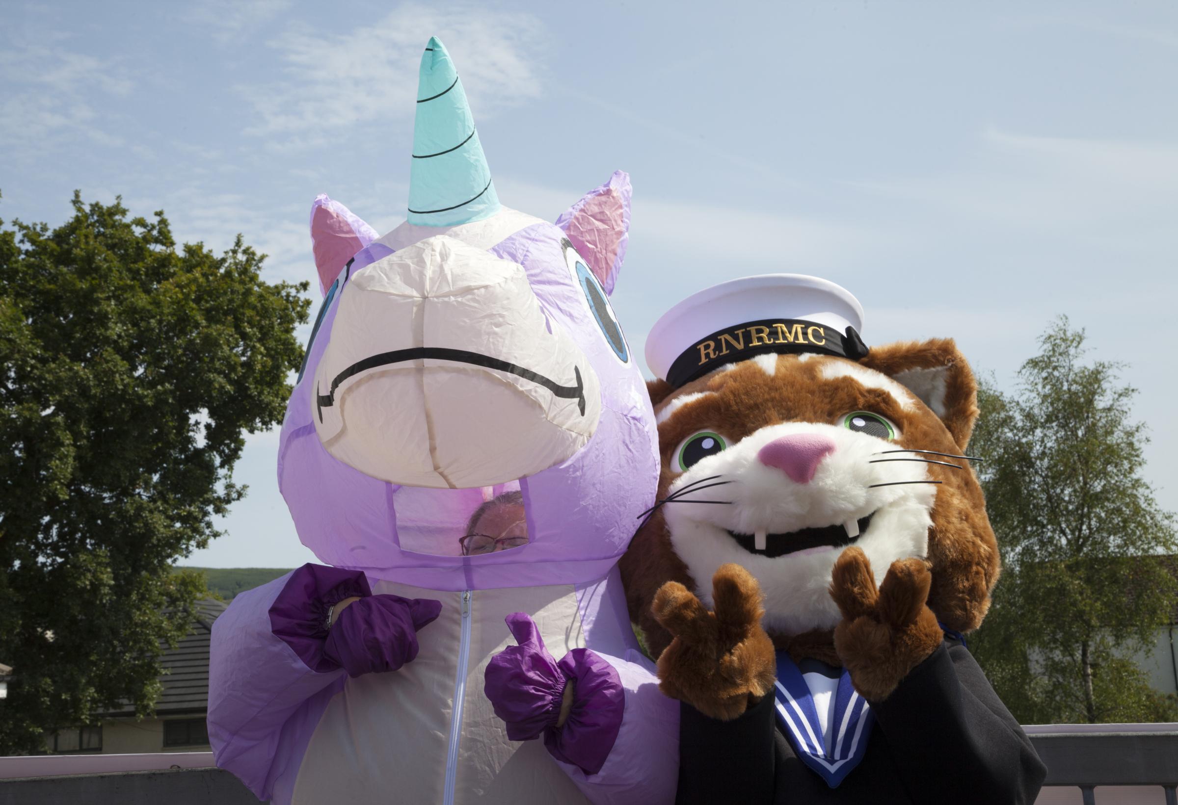 Royal Navy and Royal Marines mascot and a unicorn