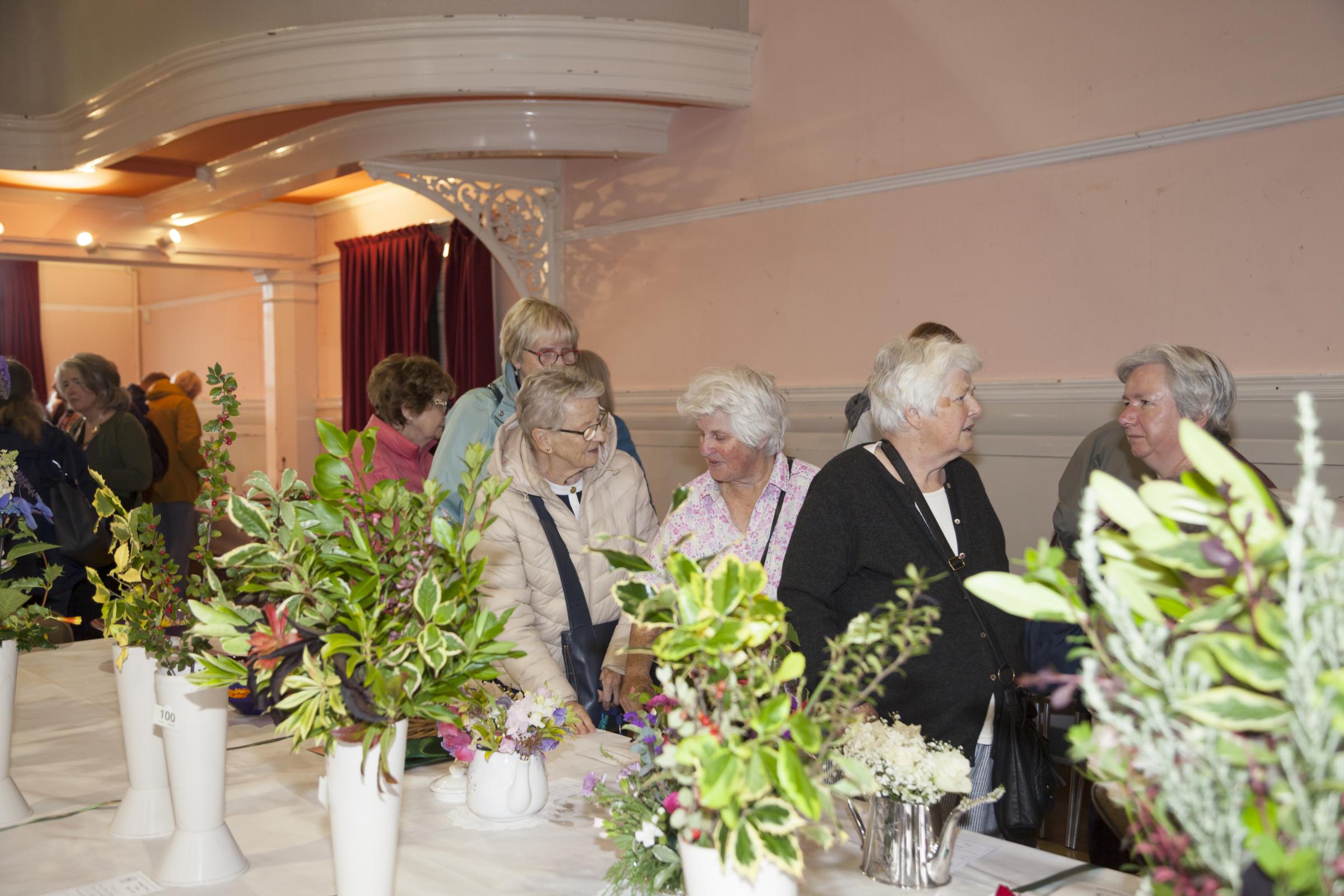 visitors to the flower show