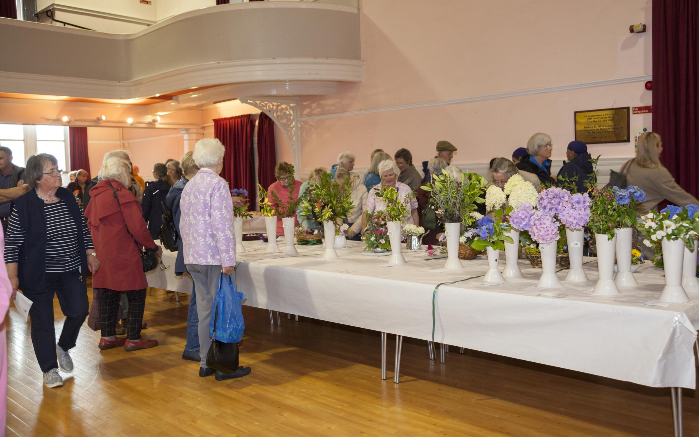 visitors to the flower show