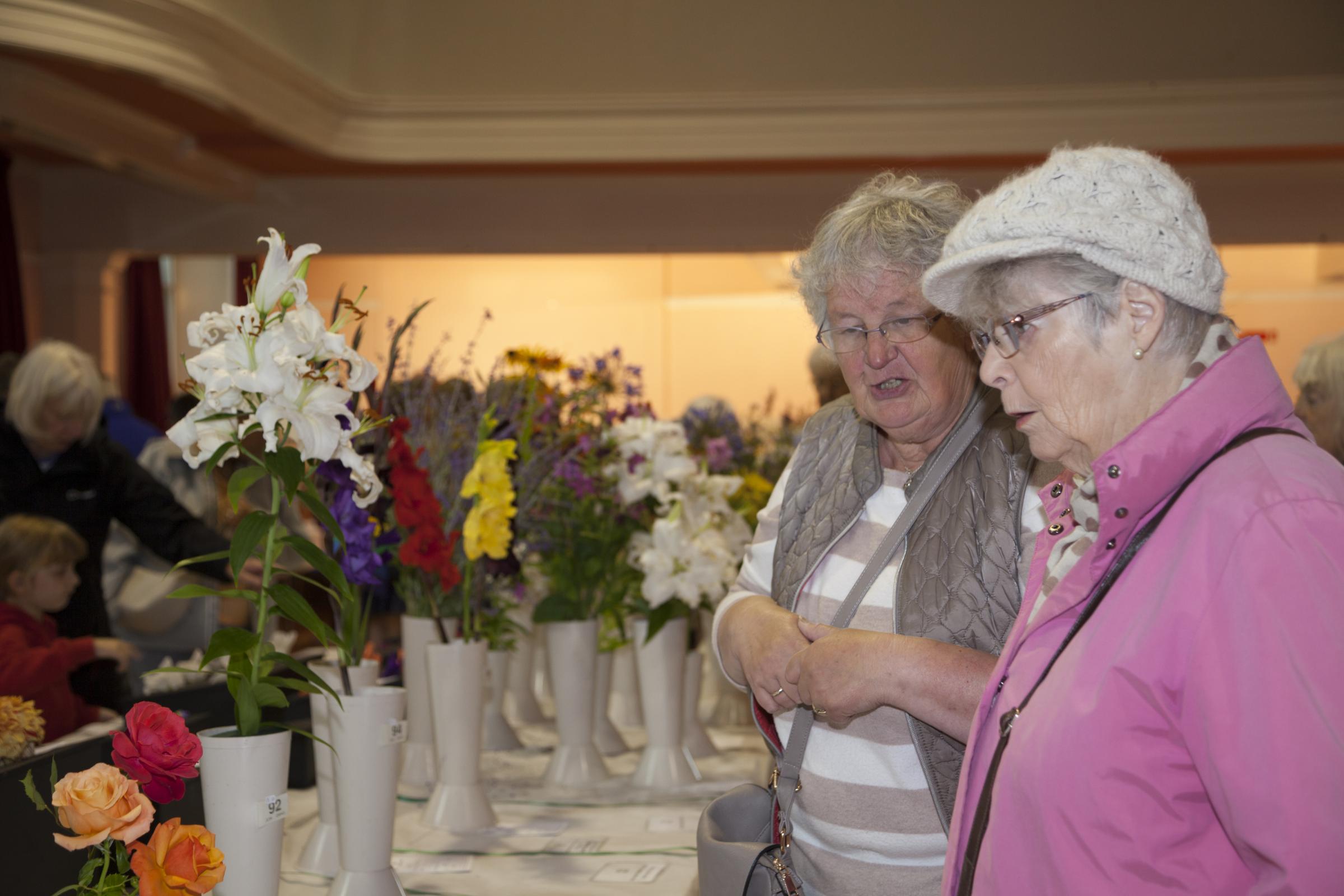 visitors to the flower show