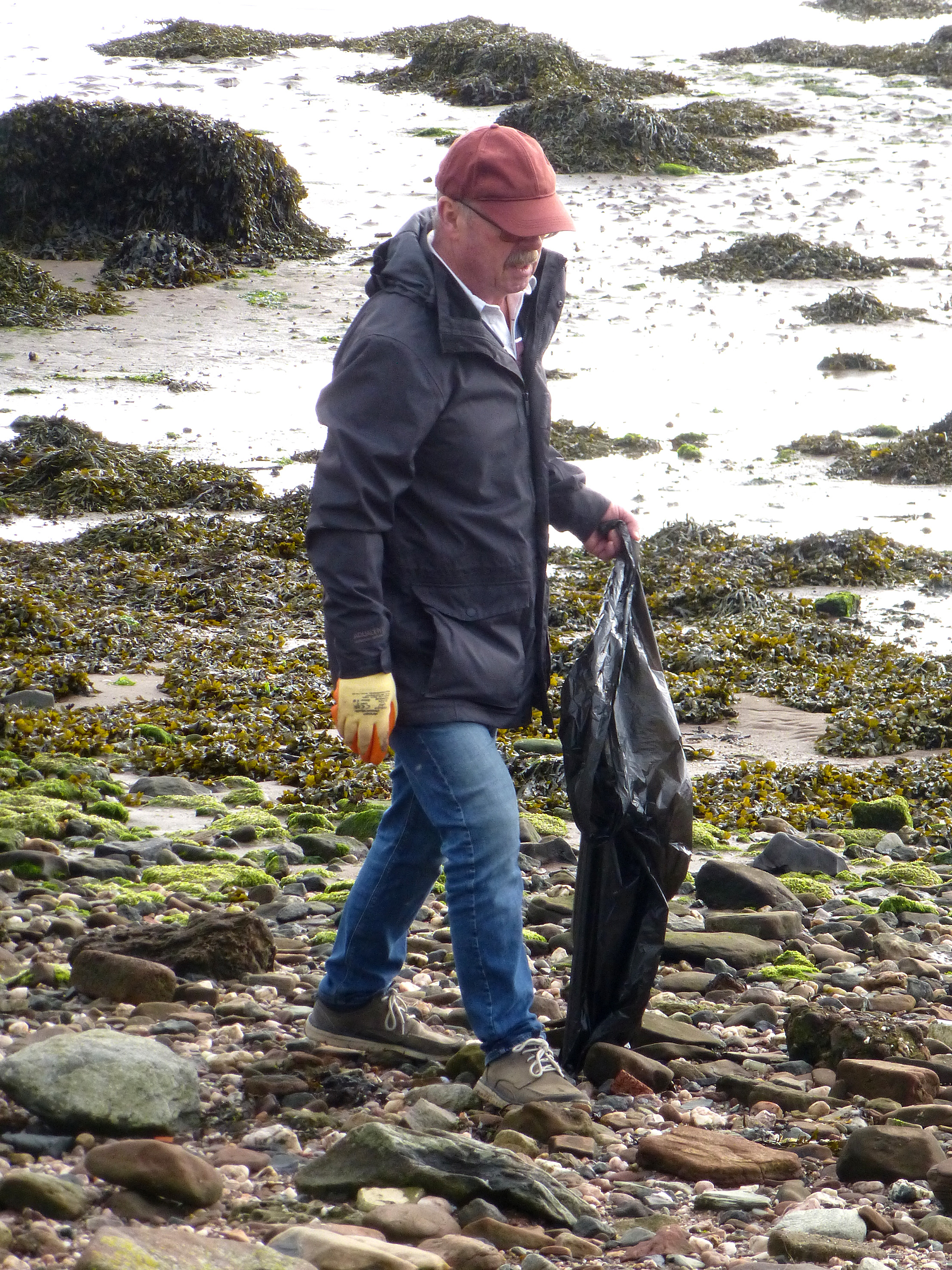 Cardrosss autumn beach clean saw around 30 bags of rubbish filled