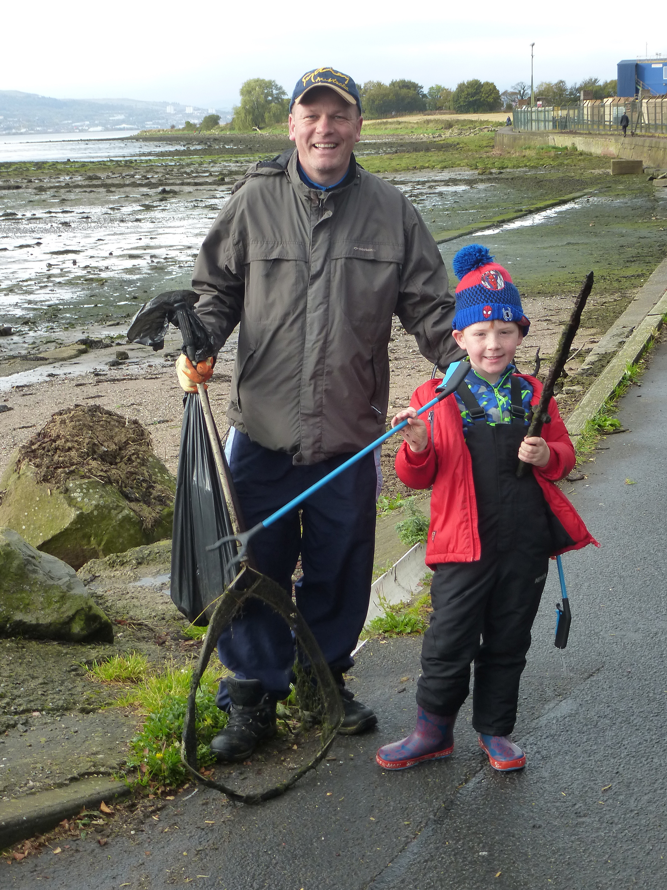 Cardrosss autumn beach clean saw around 30 bags of rubbish filled