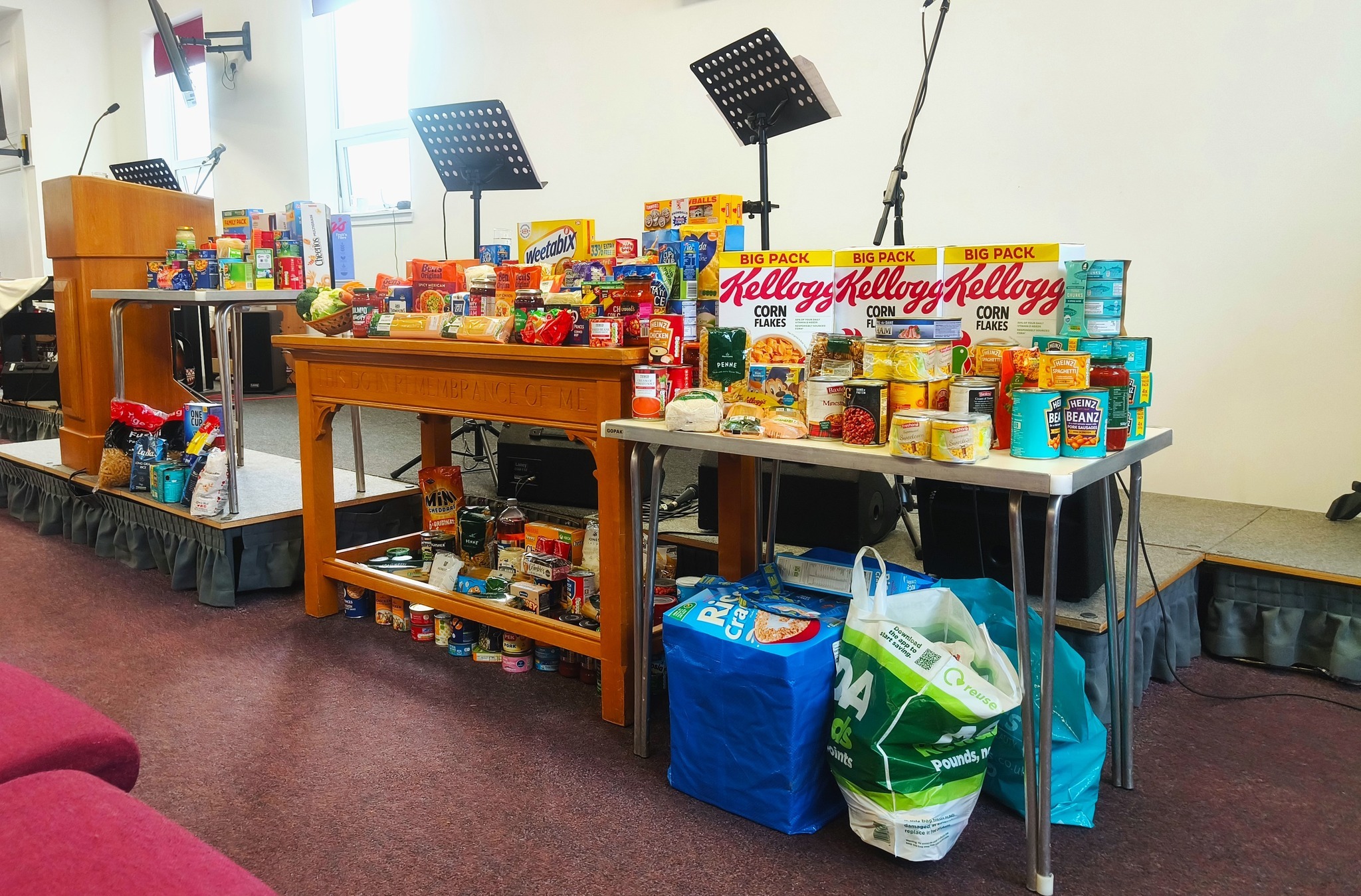 Bethesda Christian Fellowship donated their harvest service collection to the food bank