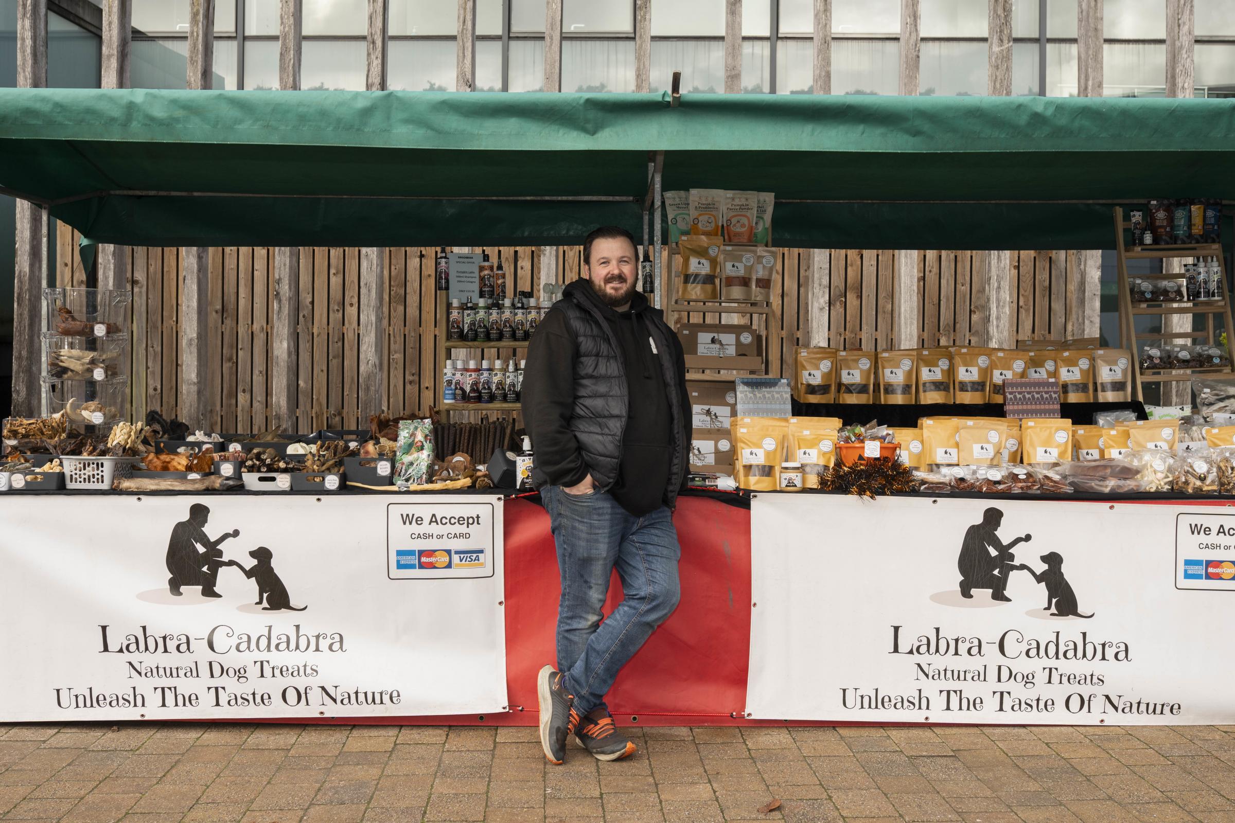 Lewis, owner of Labra-Cadabra who was proudly sponsoring the Dog Show