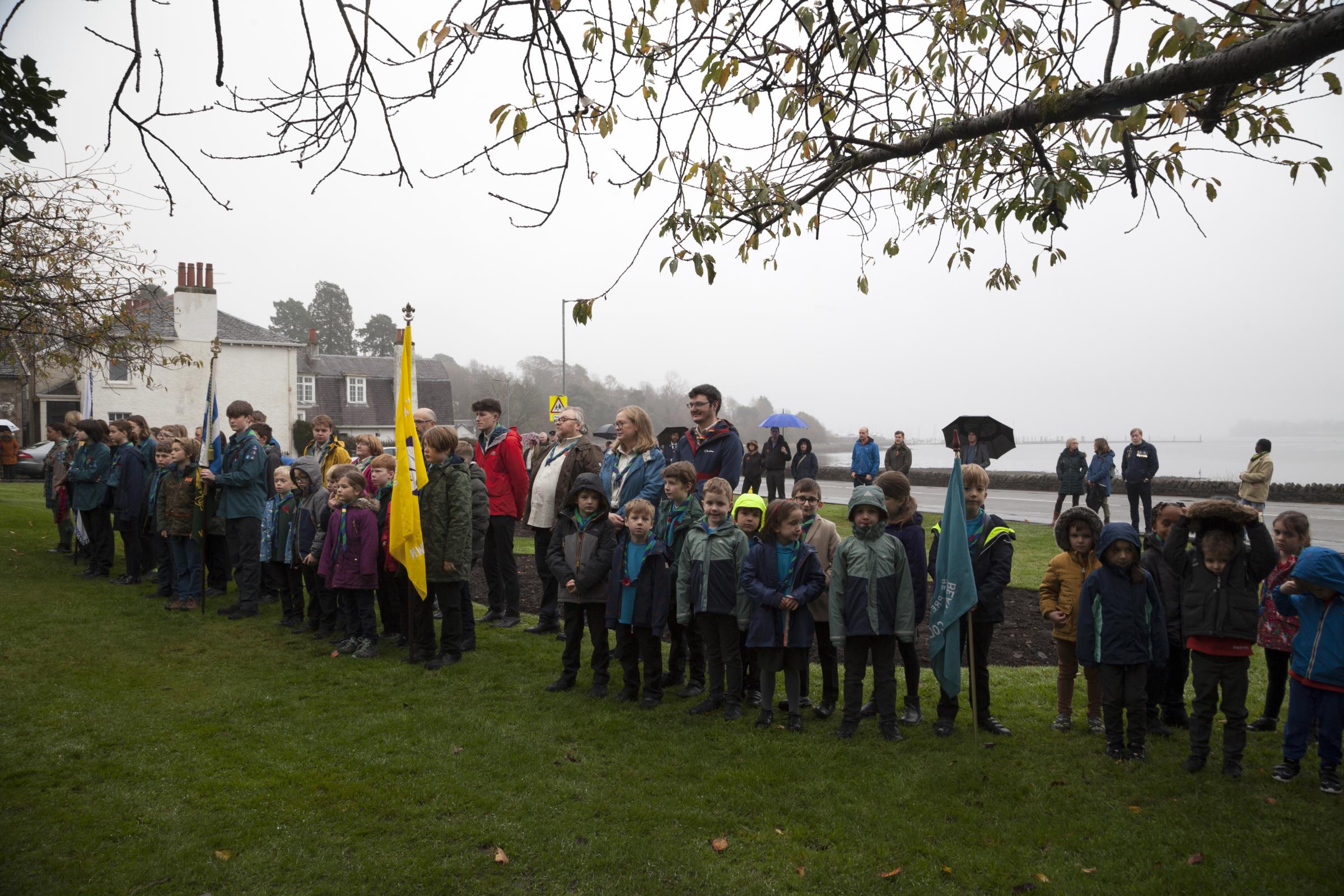 Guard at wreath laying by the Rhu Scout Movement.(Ann Stewart)