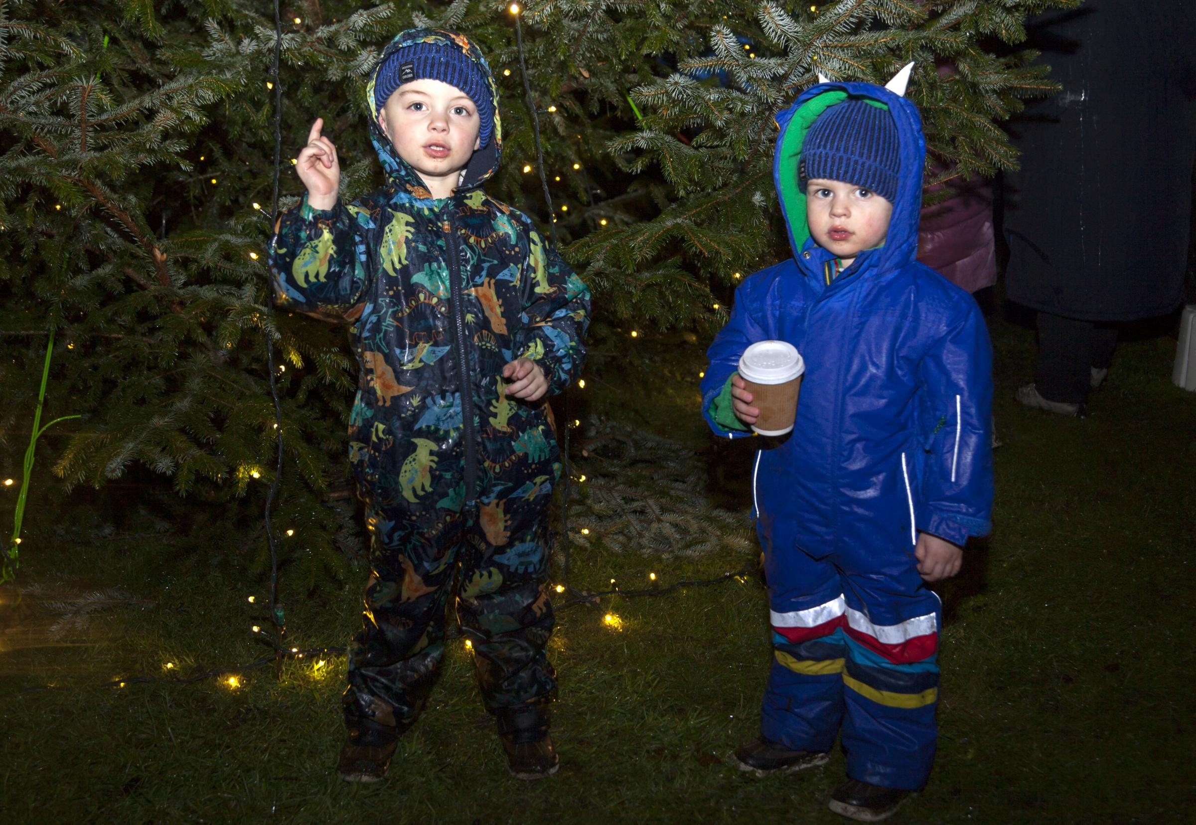 Roman and Rudie Jones by the Christmas tree